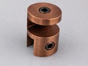 Shower Top Header Clip - Round - 10mm to 10mm Glass - Red Copper